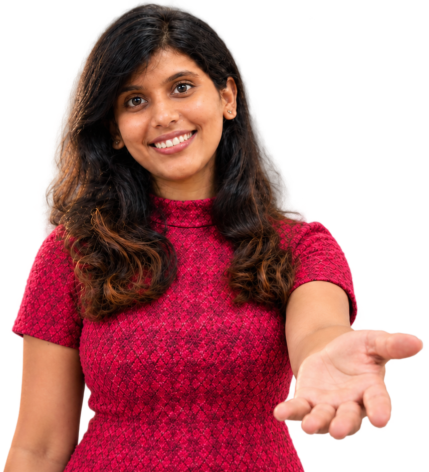 Woman extending her hand